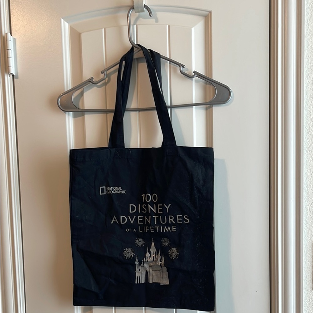 Disney Black Tote Bag with Silver Castle Design